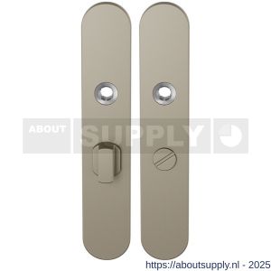 GPF Bouwbeslag Anastasius 1120.A4 WC55/8 groot langschild afgerond enkelverend 218x40x8,5 mm WC55/8 grote knop Champagne blend - S21011204 - afbeelding 1