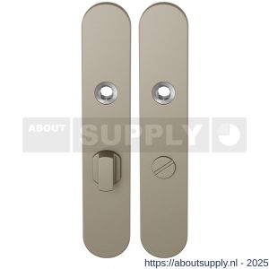 GPF Bouwbeslag Anastasius 1120.A4 WC63/8 groot langschild afgerond enkelverend 218x40x8,5 mm WC63/8 grote knop Champagne blend - S21011205 - afbeelding 1