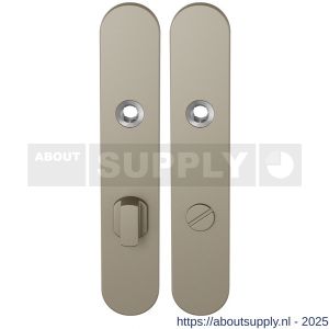 GPF Bouwbeslag Anastasius 1120.A4 WC72/8 groot langschild afgerond enkelverend 218x40x8,5 mm WC72/8 grote knop Champagne blend - S21011206 - afbeelding 1