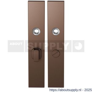 GPF Bouwbeslag Anastasius 1125.A2 WC55/8 groot langschild rechthoekig enkelverend 218x40x8,5 mm WC55/8 grote knop Bronze blend - S21011144 - afbeelding 1
