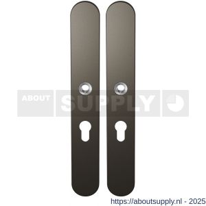 GPF Bouwbeslag Anastasius 1170.A1 PC55 langschild afgerond enkelverend 282x40x8,5 mm PC55 Dark blend - S21012558 - afbeelding 1