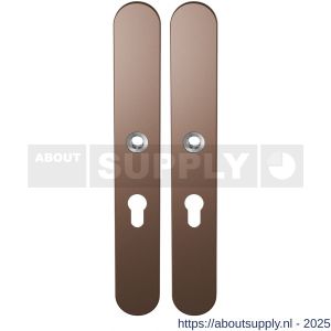 GPF Bouwbeslag Anastasius 1170.A2 PC55 langschild afgerond enkelverend 282x40x8,5 mm PC55 Bronze blend - S21012574 - afbeelding 1