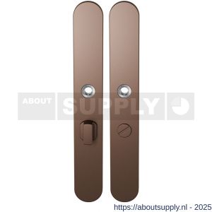 GPF Bouwbeslag Anastasius 1170.A2 WC55/8 groot langschild afgerond enkelverend 282x40x8,5 mm WC55/8 grote knop Bronze blend - S21012584 - afbeelding 1