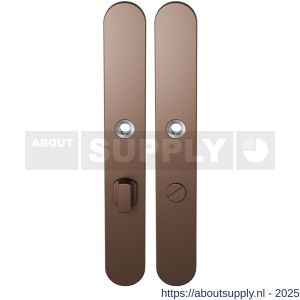 GPF Bouwbeslag Anastasius 1170.A2 WC63/8 groot langschild afgerond enkelverend 282x40x8,5 mm WC63/8 grote knop Bronze blend - S21012586 - afbeelding 1