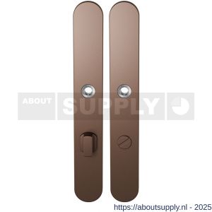 GPF Bouwbeslag Anastasius 1170.A2 WC72/8 groot langschild afgerond enkelverend 282x40x8,5 mm WC72/8 grote knop Bronze blend - S21012587 - afbeelding 1