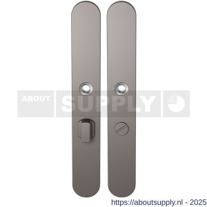 GPF Bouwbeslag Anastasius 1170.A3 WC57/5 groot langschild afgerond enkelverend 282x40x8,5 mm WC57/5 grote knop Mocca blend - S21012601 - afbeelding 1