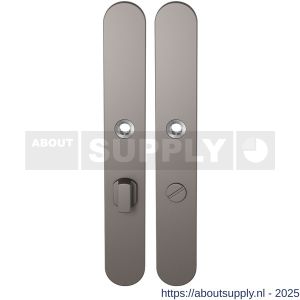 GPF Bouwbeslag Anastasius 1170.A3 WC63/8 groot langschild afgerond enkelverend 282x40x8,5 mm WC63/8 grote knop Mocca blend - S21012602 - afbeelding 1