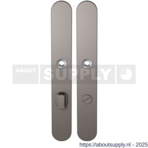 GPF Bouwbeslag Anastasius 1170.A3 WC72/8 groot langschild afgerond enkelverend 282x40x8,5 mm WC72/8 grote knop Mocca blend - S21012603 - afbeelding 1