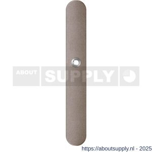 GPF Bouwbeslag Anastasius 1170.A3L blind deurkruk gatdeel linkswijzend langschild afgerond 282x40x8,5 mm blind Mocca blend - S21012592 - afbeelding 1