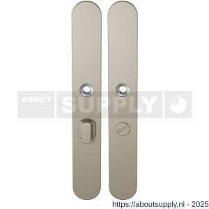 GPF Bouwbeslag Anastasius 1170.A4 WC55/8 groot langschild afgerond enkelverend 282x40x8,5 mm WC55/8 grote knop Champagne blend - S21012616 - afbeelding 1