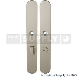 GPF Bouwbeslag Anastasius 1170.A4 WC63/8 groot langschild afgerond enkelverend 282x40x8,5 mm WC63/8 grote knop Champagne blend - S21012618 - afbeelding 1