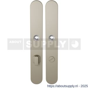 GPF Bouwbeslag Anastasius 1170.A4 WC72/8 groot langschild afgerond enkelverend 282x40x8,5 mm WC72/8 grote knop Champagne blend - S21012619 - afbeelding 1