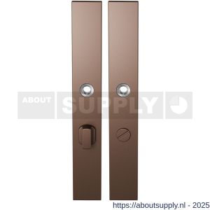 GPF Bouwbeslag Anastasius 1175.A2 WC63/8 groot langschild rechthoekig enkelverend 282x40x8,5 mm WC63/8 grote knop Bronze blend - S21012650 - afbeelding 1