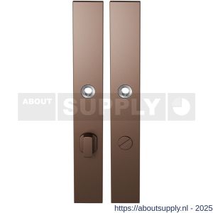 GPF Bouwbeslag Anastasius 1175.A2 WC72/8 groot langschild rechthoekig enkelverend 282x40x8,5 mm WC72/8 grote knop Bronze blend - S21012651 - afbeelding 1