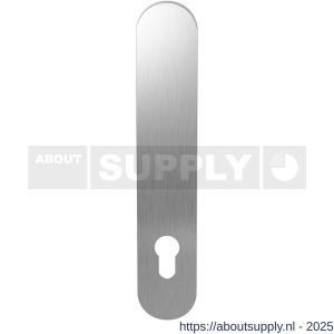 GPF Bouwbeslag RVS 1200.20 PC92 langschild afgerond 218x40x8.5 mm zonder krukgat PC92 RVS geborsteld - S21004400 - afbeelding 1