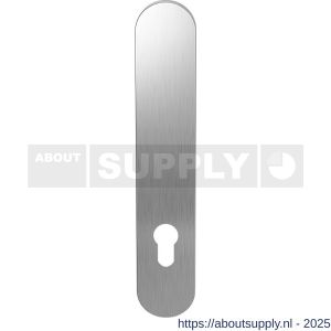 GPF Bouwbeslag RVS 1200.20L/R PC85 deurkruk gatdeel langschild afgerond 218x40x8.5 mm zonder krukgat PC85 links-rechtswijzend RVS geborsteld - S21004113 - afbeelding 1