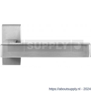 GPF Bouwbeslag RVS 1302.09-01 GPF1302.01 Zaki+ deurkruk op rechthoekige rozet RVS 70x32x10 mm RVS geborsteld - S21009234 - afbeelding 1