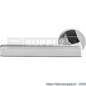 GPF Bouwbeslag RVS GPF1308.49-00L/R Zika deurkruk gatdeel op rond rozet 50x8 mm links-rechtswijzend RVS gepolijst - S21013839 - afbeelding 1