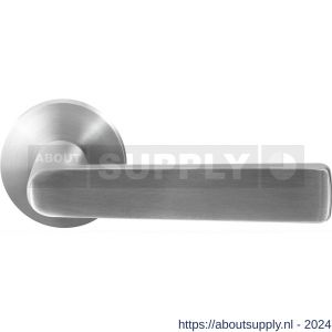GPF Bouwbeslag RVS 1325.09-00 GPF1325.00 Kume deurkruk op rond rozet 50x8 mm RVS geborsteld - S21009241 - afbeelding 1