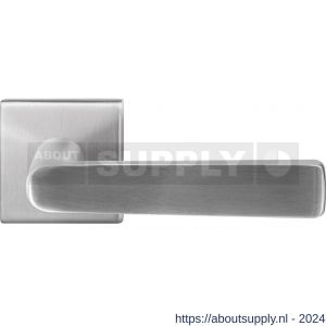 GPF Bouwbeslag RVS 1325.09-02R GPF1325.02R Kume deurkruk gatdeel op vierkant rozet 50x50x8 mm rechtswijzend RVS geborsteld - S21010052 - afbeelding 1