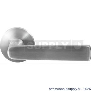 GPF Bouwbeslag RVS GPF1325.09-00 Kume deurkruk op rond rozet 50x8 mm RVS geborsteld - S21009241 - afbeelding 1