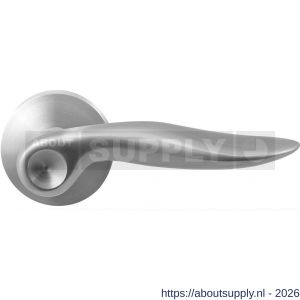 GPF Bouwbeslag RVS GPF1330.09-00 Kare deurkruk op rond rozet 50x8 mm RVS geborsteld - S21009243 - afbeelding 1