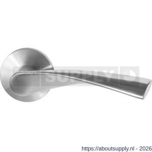 GPF Bouwbeslag RVS GPF1340.09-00 Kino deurkruk op rond rozet RVS 50x8 mm RVS geborsteld - S21009244 - afbeelding 1