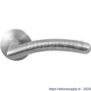 GPF Bouwbeslag RVS GPF2030.09-00 Mata deurkruk op rond rozet RVS 50x8 mm RVS geborsteld - S21009249 - afbeelding 1