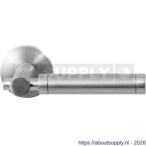 GPF Bouwbeslag RVS GPF2077.09-00 Moko deurkruk op rond rozet RVS 50x8 mm RVS geborsteld - S21009252 - afbeelding 1