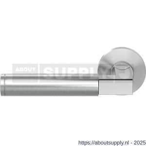 GPF Bouwbeslag RVS GPF2080.09/49-00L/R Kuri Duo deurkruk gatdeel op rond rozet 50x8 mm links-rechtswijzend RVS geborsteld-RVS gepolijst - S21013850 - afbeelding 1
