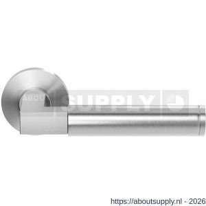 GPF Bouwbeslag RVS GPF2082.09-00 Kuri deurkruk op rond rozet 50x8 mm RVS geborsteld - S21009253 - afbeelding 1
