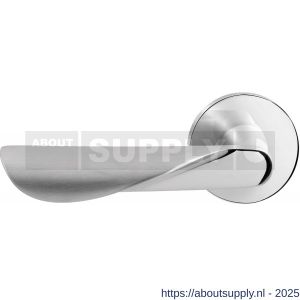 GPF Bouwbeslag RVS GPF3020.49/09-00L Moana deurkruk gatdeel op rond rozet 50x8 mm linkswijzend RVS gepolijst - S21013874 - afbeelding 1