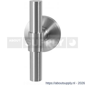 GPF Bouwbeslag RVS GPF3046.09-00 Hipi Deux kruiskruk op rond rozet 50x8 mm RVS geborsteld - S21009265 - afbeelding 1