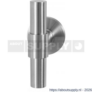 GPF Bouwbeslag RVS GPF3047.09-00 Hipi Deux+ kruiskruk op rond rozet 50x8 mm RVS geborsteld - S21009267 - afbeelding 1