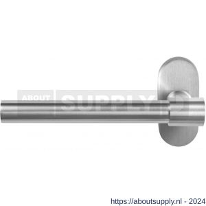 GPF Bouwbeslag RVS 3051.09-04L GPF3051.04L Hipi Deux deurkruk gatdeel op ovaal rozet RVS 70x32x10 mm linkswijzend RVS geborsteld - S21010136 - afbeelding 1
