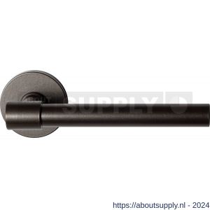 GPF Bouwbeslag Anastasius 3051.A1-05 R Hipi Deux deurkruk gatdeel 139 mm op rond rozet rechtswijzend Dark blend - S21010139 - afbeelding 1