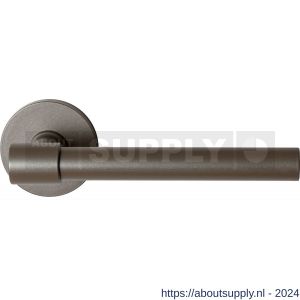 GPF Bouwbeslag Anastasius 3051.A3-05 R Hipi Deux deurkruk gatdeel 139 mm op rond rozet rechtswijzend Mocca blend - S21010143 - afbeelding 1