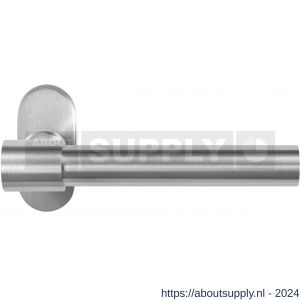 GPF Bouwbeslag RVS 3052.09-04R GPF3052.04R Hipi Deux+ deurkruk gatdeel op ovaal rozet RVS 70x32x10 mm rechtswijzend RVS geborsteld - S21010152 - afbeelding 1