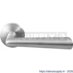 GPF Bouwbeslag RVS GPF3100.09-00 Pirau deurkruk op rond rozet RVS 50x8 mm RVS geborsteld - S21009280 - afbeelding 1