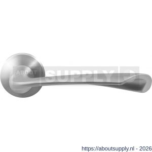 GPF Bouwbeslag RVS GPF3120.09-00 Kore deurkruk op rond rozet RVS 50x8 mm RVS geborsteld - S21009285 - afbeelding 1