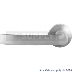 GPF Bouwbeslag RVS 3155.09-00L/R kokoru deurkruk gatdeel op rond rozet RVS geborsteld 50x8 mm links-rechtswijzend RVS geborsteld - S21010185 - afbeelding 1