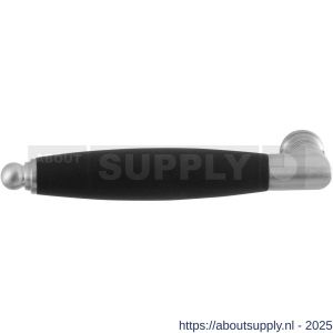 GPF Bouwbeslag RVS 4152L/R XL Ika XL deurkruk gatdeel links-rechtswijzend haaks met ronde eindknop RVS geborsteld-zwart - S21005785 - afbeelding 1