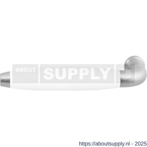 GPF Bouwbeslag RVS 4256L/R XL Ika XL deurkruk gatdeel links-rechtswijzend gebogen met trapezium eindknop RVS geborsteld-wit - S21008236 - afbeelding 1