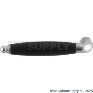 GPF Bouwbeslag RVS 4322L/R XL Ika XL deurkruk gatdeel links-rechtswijzend gebogen met ronde eindknop RVS gepolijst-zwart - S21005809 - afbeelding 1