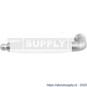 GPF Bouwbeslag RVS 4356L/R XL Ika XL deurkruk gatdeel links-rechtswijzend gebogen met ronde eindknop RVS geborsteld-wit - S21008240 - afbeelding 1