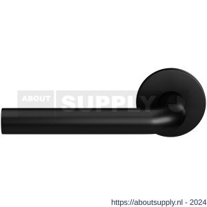 GPF Bouwbeslag Entree 600VZL L-model 19 mm deurkruk gatdeel op rozet linkswijzend zwart egaal - S21010198 - afbeelding 1