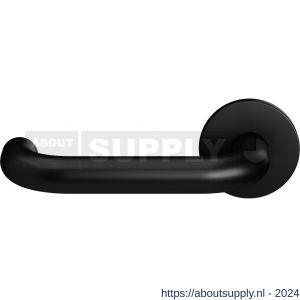 GPF Bouwbeslag Entree 605VZL U-model 19 mm deurkruk gatdeel op rozet linkswijzend zwart egaal - S21010202 - afbeelding 1