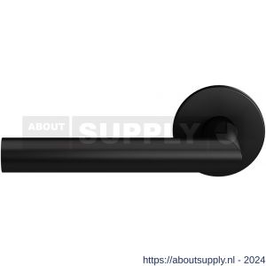 GPF Bouwbeslag Entree 610VZL L-haaks model 19 mm deurkruk gatdeel op rozet linkswijzend zwart egaal - S21010206 - afbeelding 1