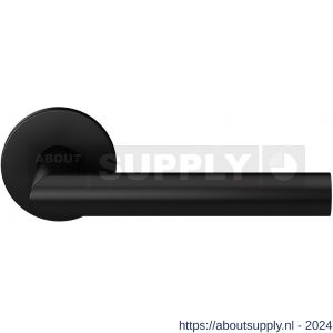GPF Bouwbeslag Entree 610VZR L-haaks model 19 mm deurkruk gatdeel op rozet rechtswijzend zwart egaal - S21010207 - afbeelding 1