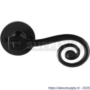 GPF Bouwbeslag Smeedijzer GPF6200.60-00R Kera deurkruk gatdeel op rond rozet 53x5 mm rechtswijzend smeedijzer zwart - S21009586 - afbeelding 1